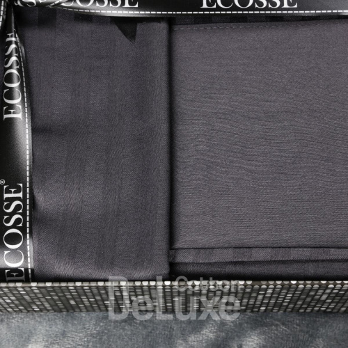 Постельное белье Ecosse страйп сатин Gray (Евро) фото 3