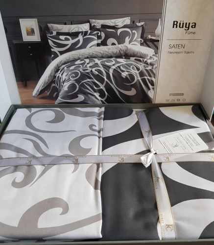 Постельное белье сатин First Choice Ruya Fume (Евро) фото 2