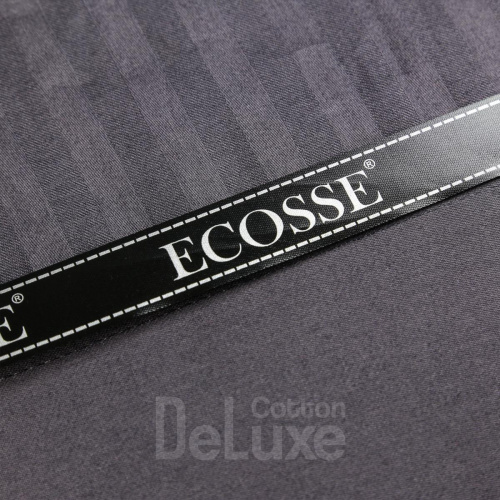 Постельное белье Ecosse страйп сатин Gray (Евро) фото 6