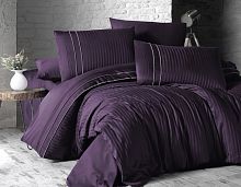 Постельное белье страйп сатин First Choice Stripe Style (Евро) Фиолетовый